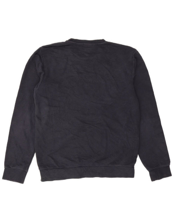 Adidas Mens Moletom Jumper Médio Azul Marinho Algodão