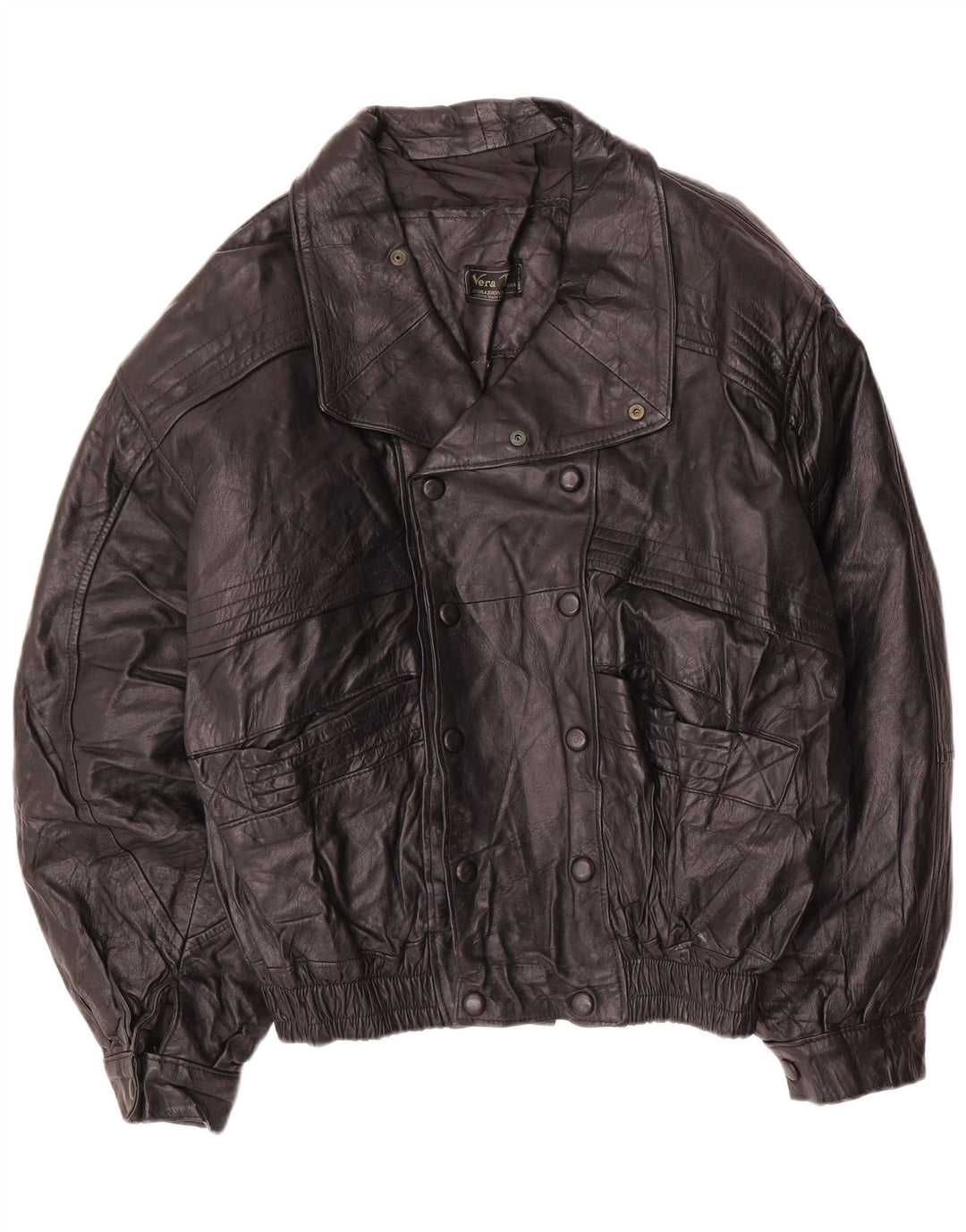 Jaqueta de couro masculina LAVORAZIONE ARTIGIANA IT 52 XL couro preto