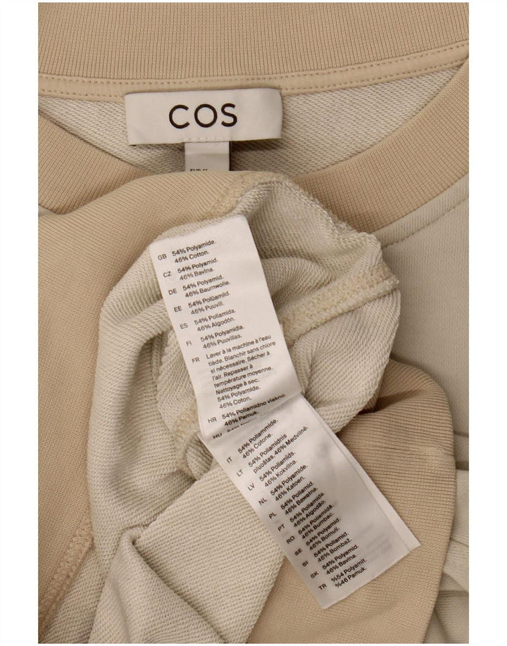 Cos moletom feminino jumper UK 14 médio bege poliamida