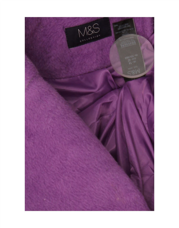 Sobretudo feminino Marks & Spencer Reino Unido 14 grande poliéster roxo
