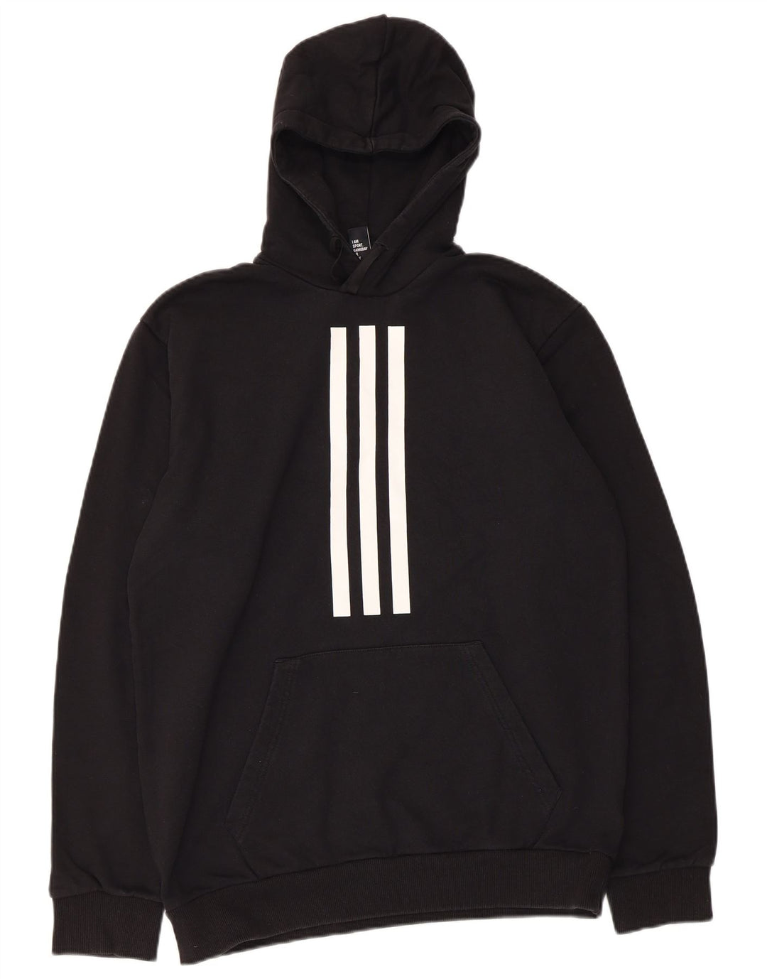 ADIDAS Mens Hoodie Jumper Médio Algodão Preto