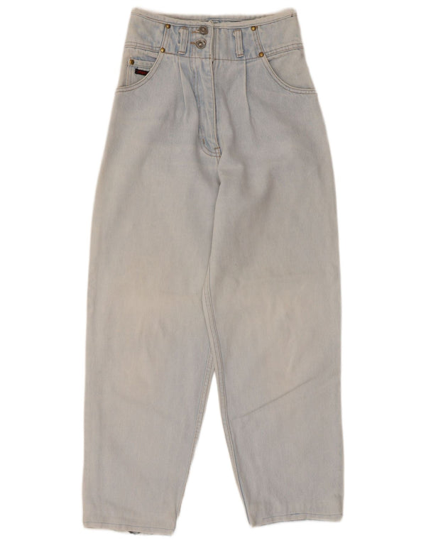 Jinglers Calça jeans feminina cintura alta cônica UE 38 médio W28 L26 algodão azul
