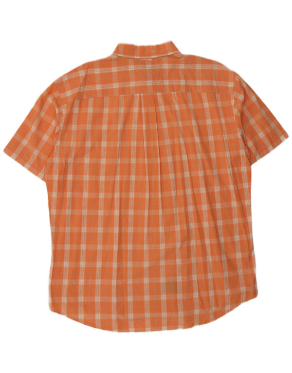 Camisa masculina de manga curta Tommy Hilfiger XL laranja xadrez algodão