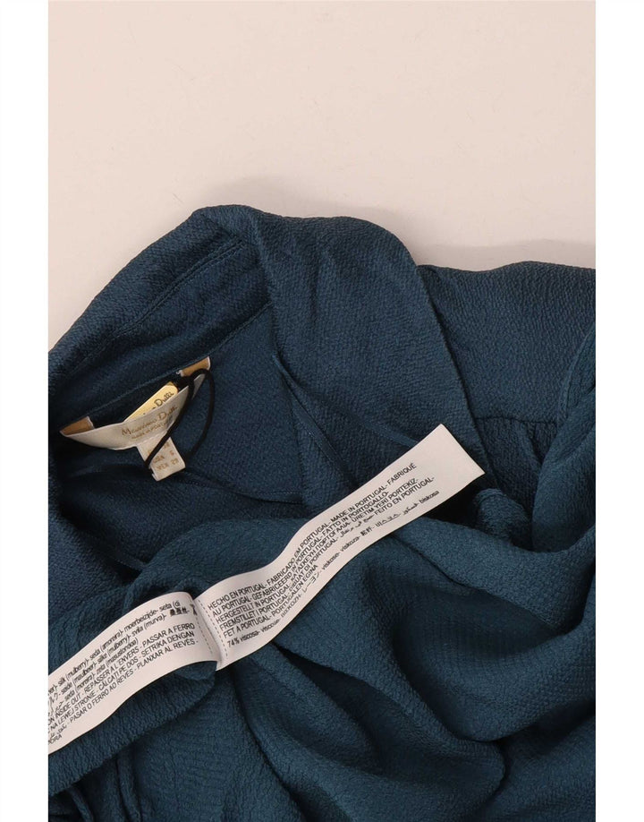 Vestido maxi camisa feminino Massimo Dutti EU 38 médio azul marinho viscose