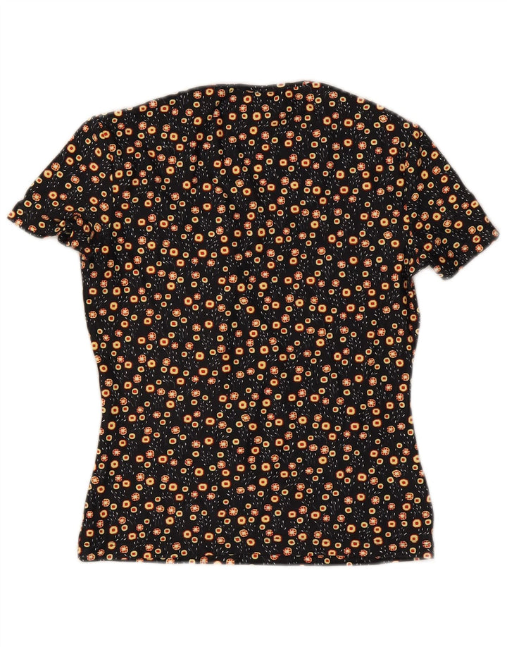 Camiseta feminina Versace UK 8 pequena poliamida floral preta
