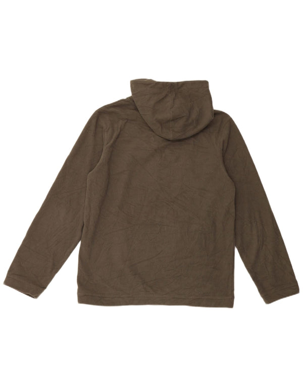 Animal Mens Fleece Zip Neck Hoodie Jumper Médio Poliéster Khaki