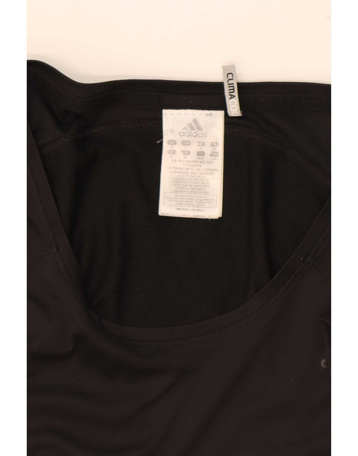 Adidas Womens Climacool T-Shirt Top UK 16 Grande Preto Poliéster