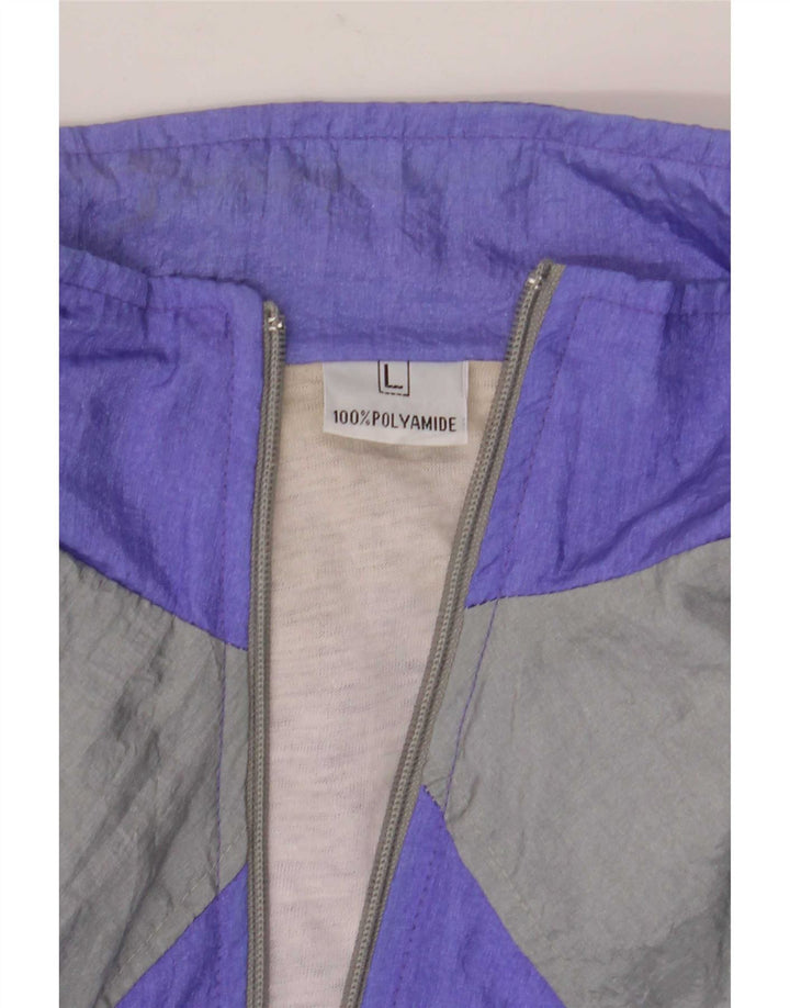 Fato de treino completo masculino vintage grande roxo colorblock poliamida