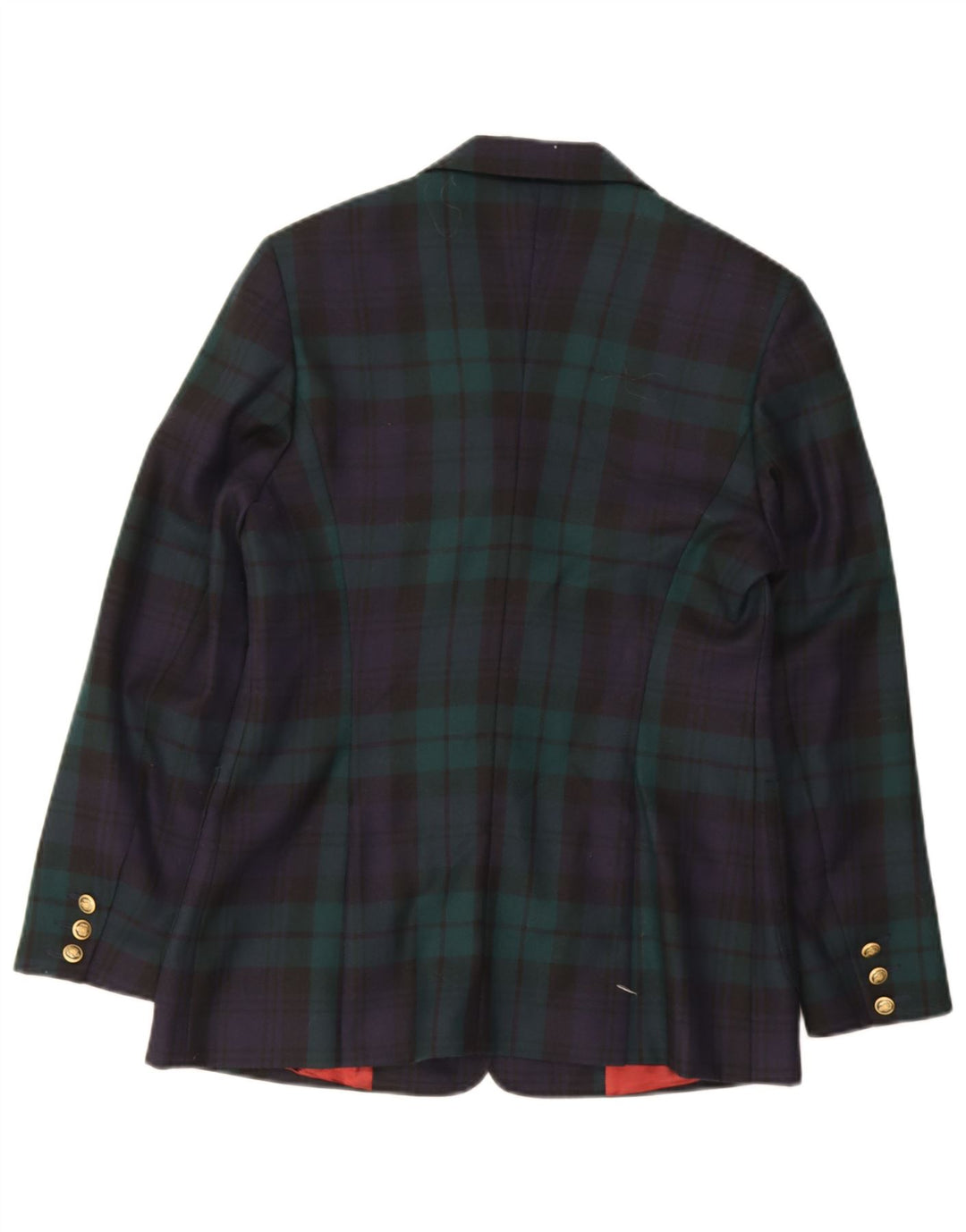 Jaqueta blazer feminina de 3 botões Charles Robertson Reino Unido 14 grande xadrez azul marinho