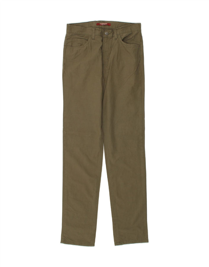 CARRERA Mens Slim Casual Trousers W31 L26 Khaki Cotton Vintage Carrera and Second-Hand Carrera from Messina Hembry 