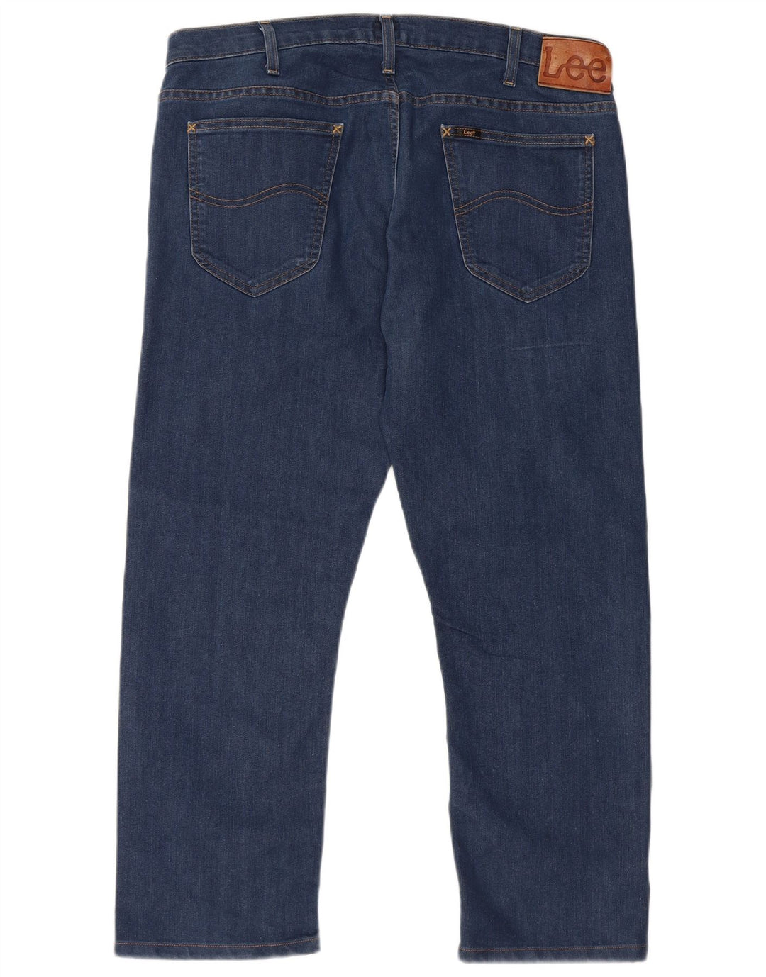 Calça jeans feminina Lee Daren Zip Fly reta cortada W36 L26 algodão azul