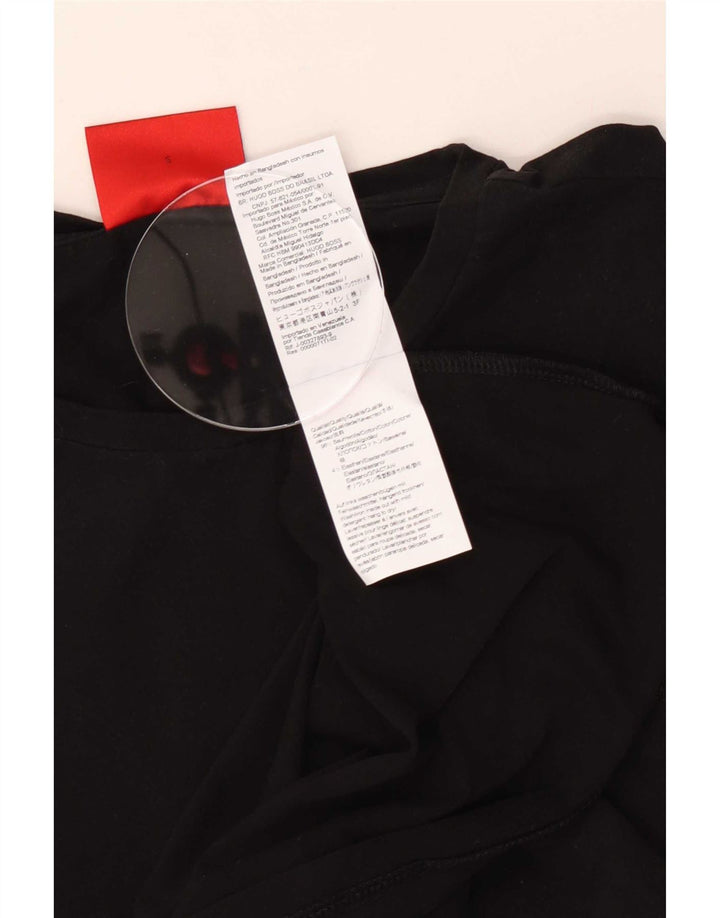 Hugo Boss Mens T-Shirt Top Pequeno Algodão Preto