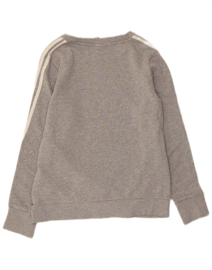 ADIDAS Womens Sweatshirt Jumper UK 10 Pequeno Cinza Algodão