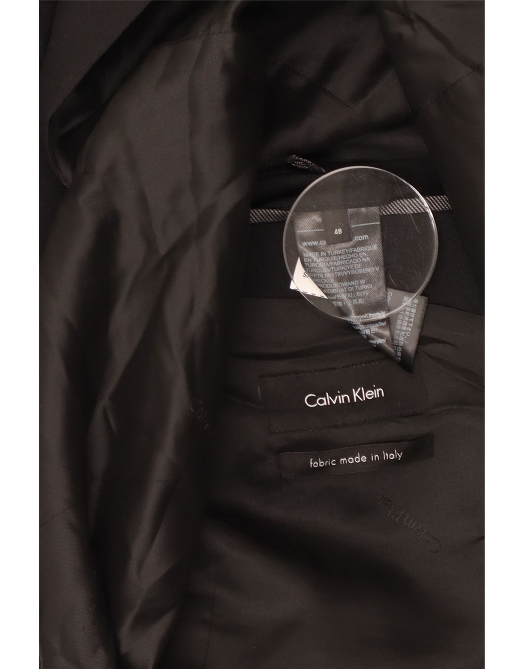 CALVIN KLEIN Jaqueta blazer masculina de 2 botões IT 48 lã preta média