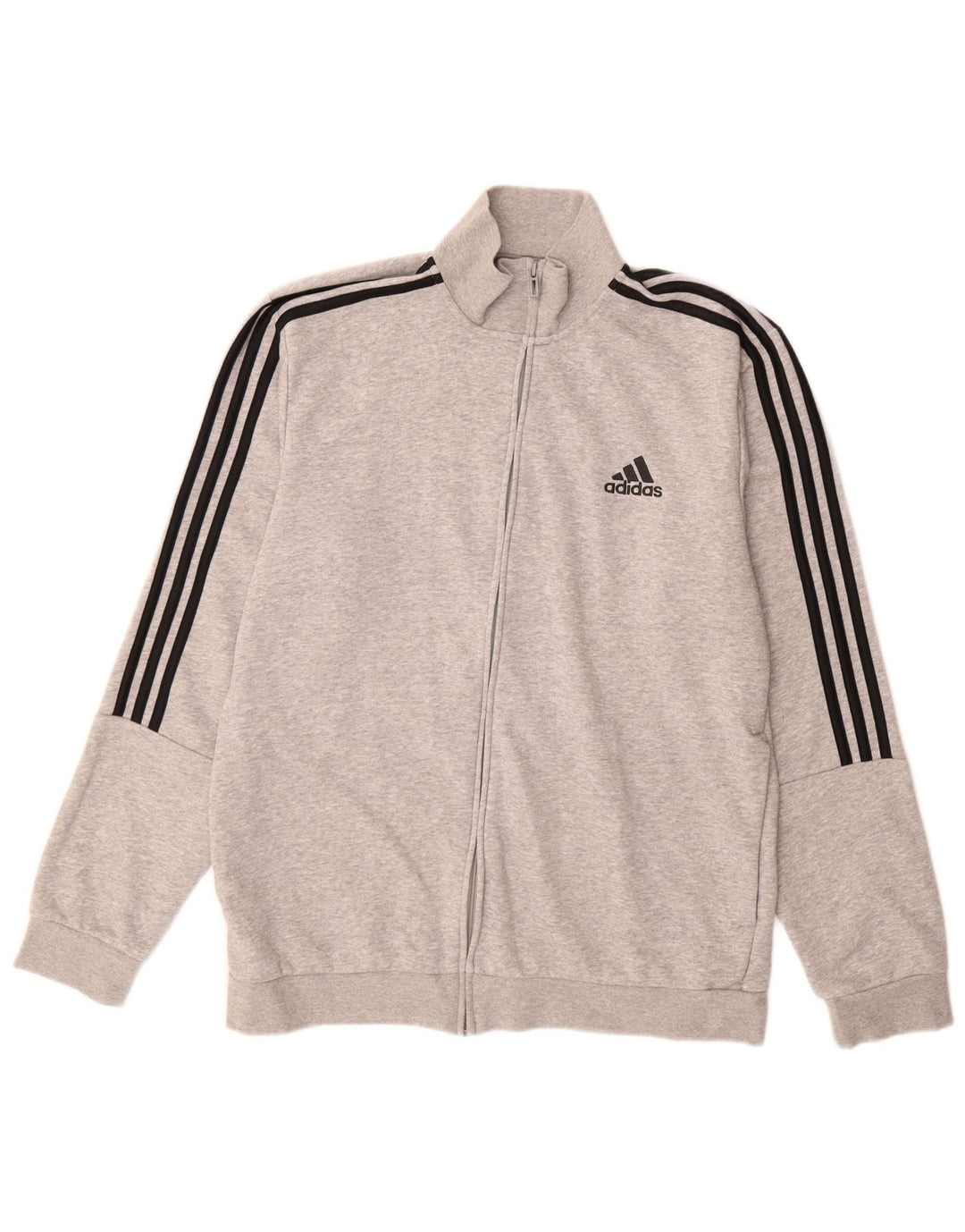 ADIDAS Mens Tracksuit Top Jacket UK 44/46 Grande Cinza Algodão