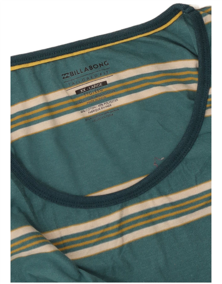 Colete masculino Billabong sob medida 2XL algodão listrado verde