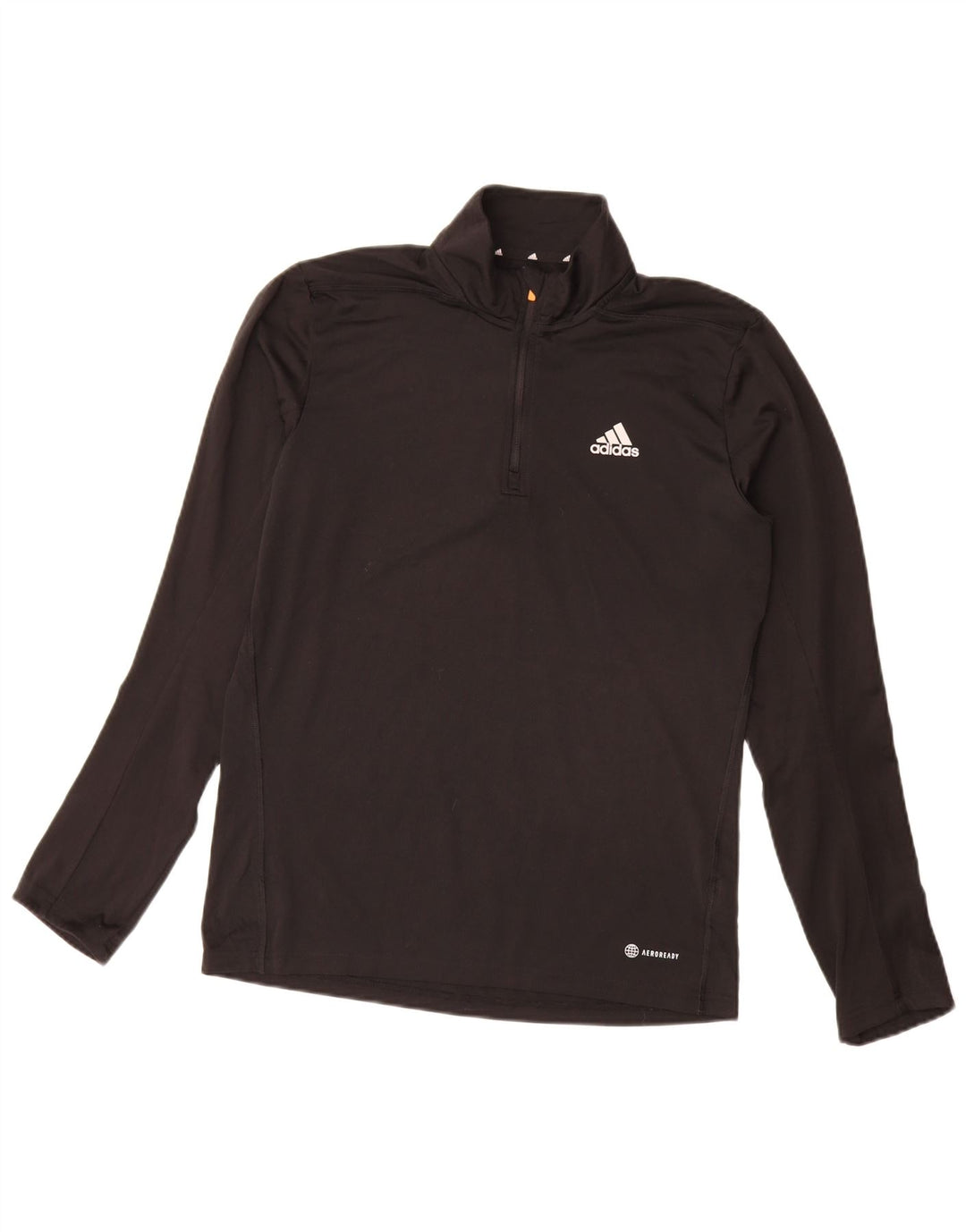 Adidas Mens Aeroready Zip Neck Pulôver Treino Top Pequeno Poliéster Preto