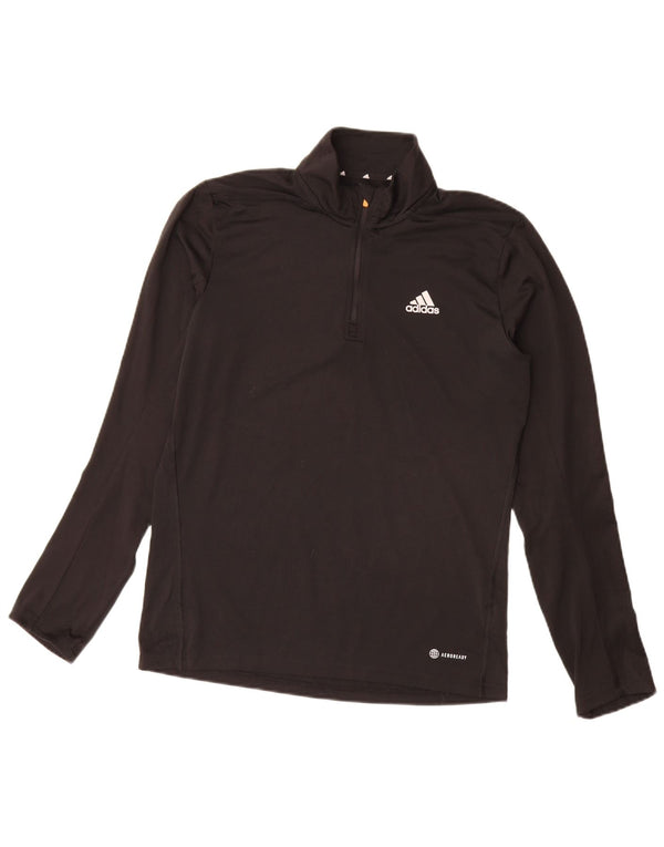 Adidas Mens Aeroready Zip Neck Pulôver Treino Top Pequeno Poliéster Preto