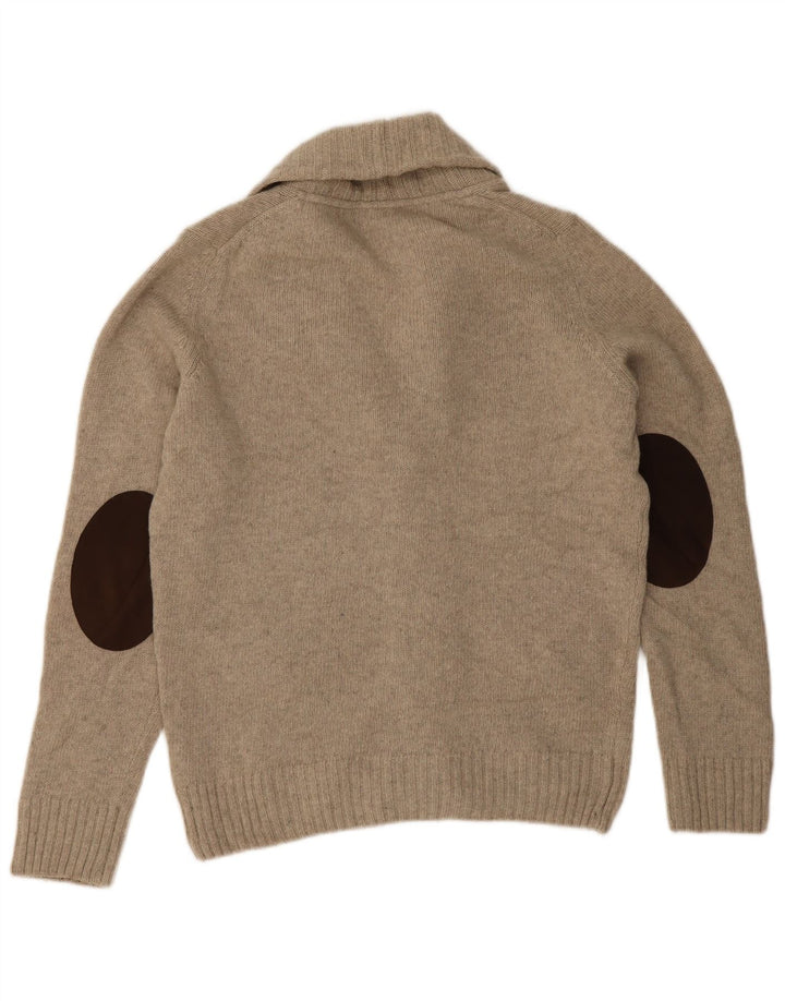 Suéter cardigã masculino Zara lã cinza médio