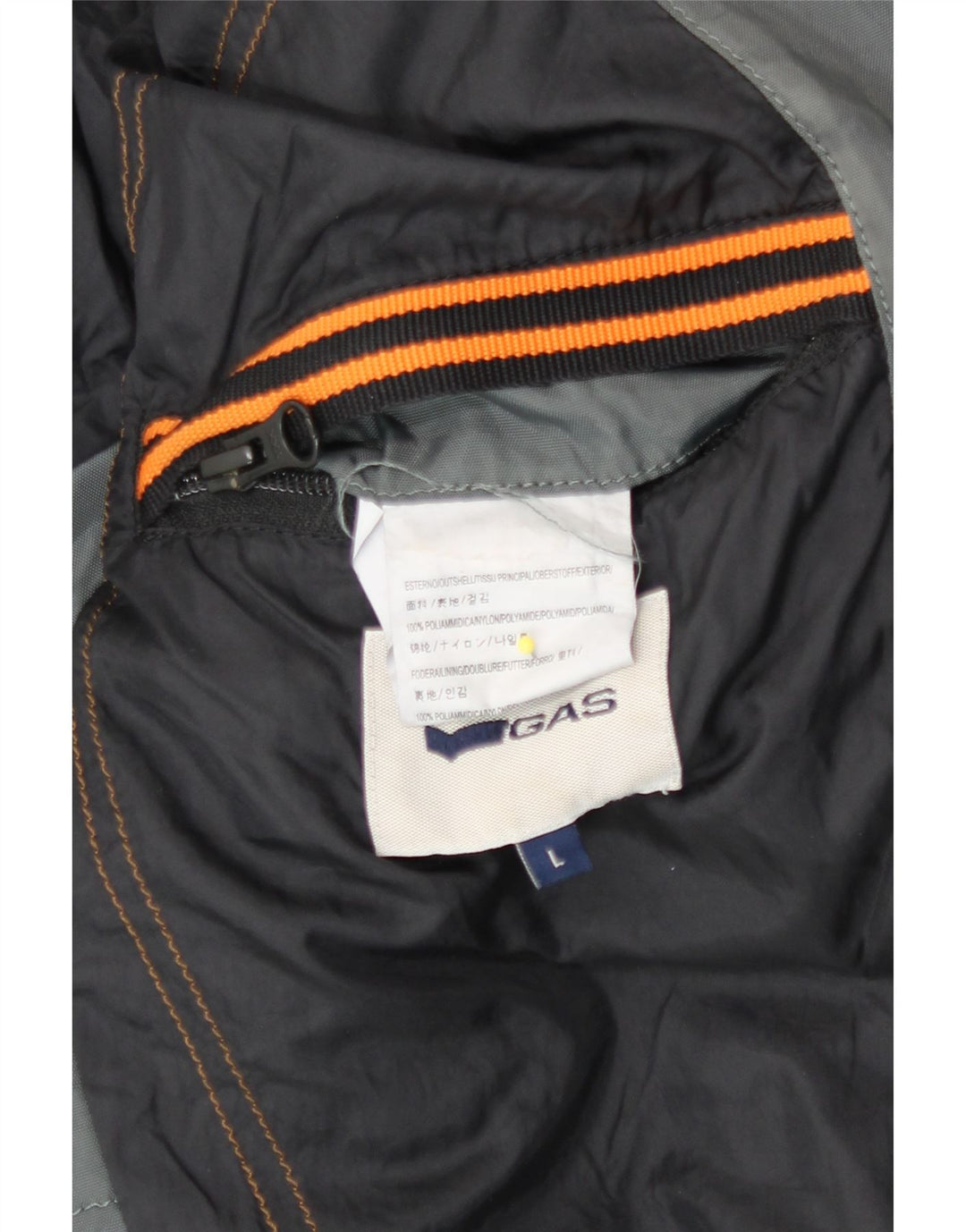 Gas Mens Hooded Bomber Padded Jacket UK 40 Grande Poliamida Cinza