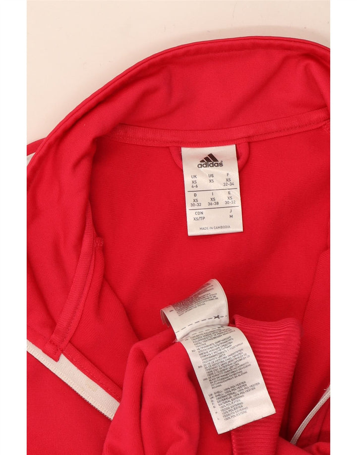 ADIDAS Womens Tracksuit Top Jacket UK 4/6 XS Rosa Poliéster