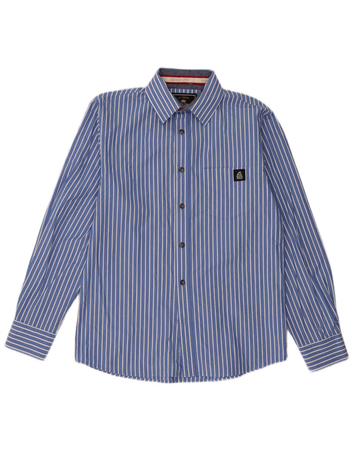 Camisa masculina VINTAGE listrada azul média