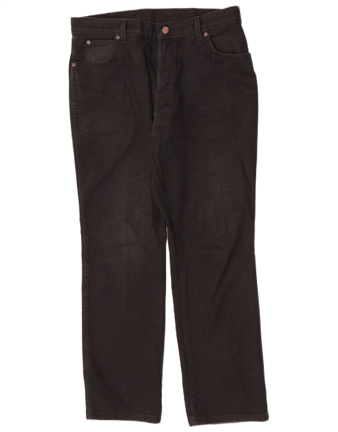Wrangler masculino regular fit jeans reto W36 L32 algodão preto