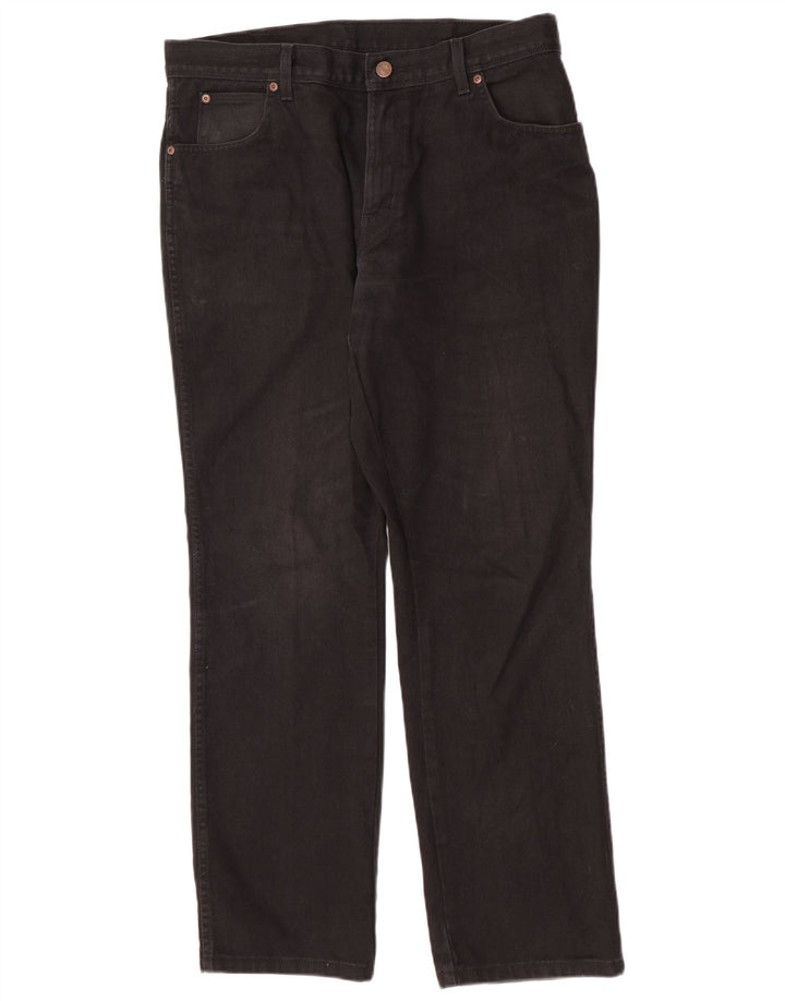 Wrangler masculino regular fit jeans reto W36 L32 algodão preto