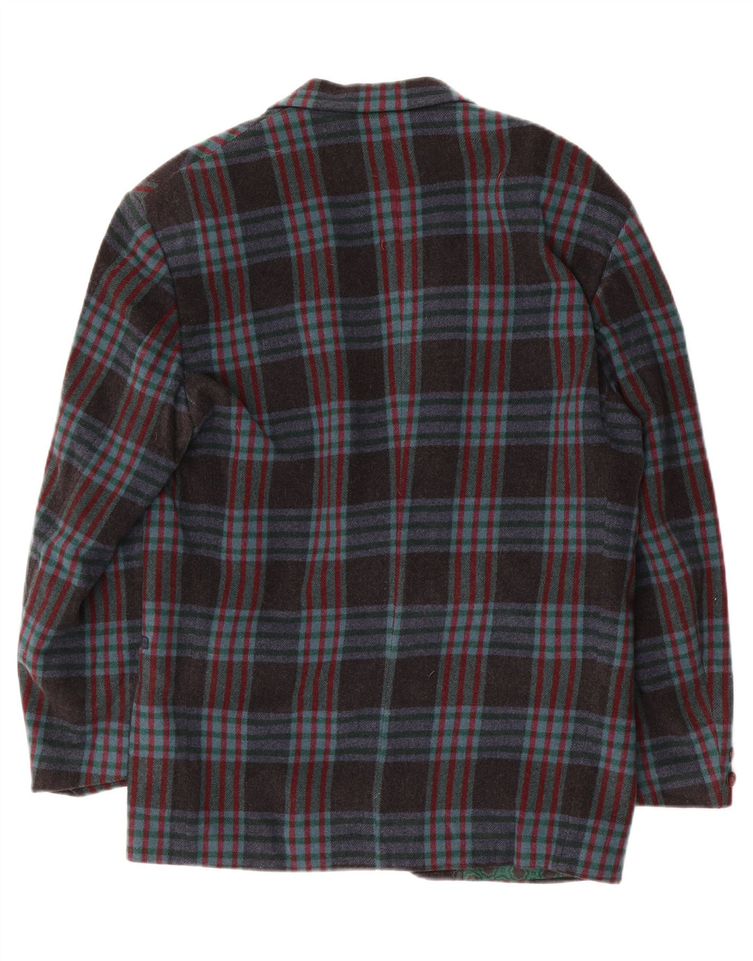 Jaqueta blazer masculina vintage com 2 botões IT 48 lã xadrez azul marinho médio