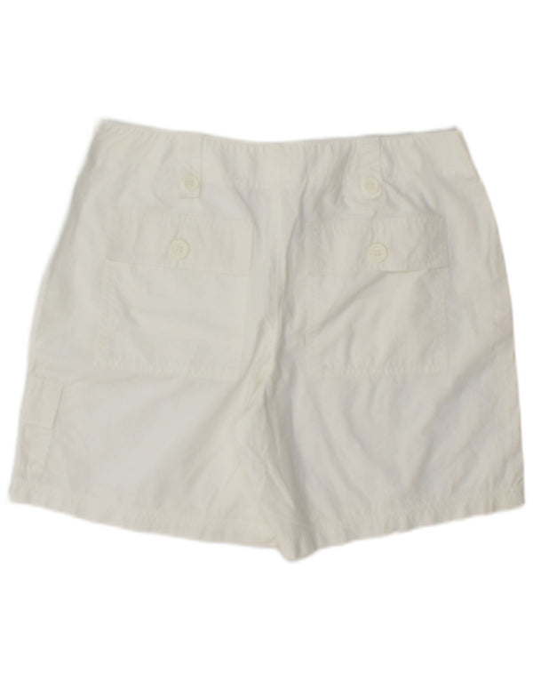 Shorts cargo feminino Marks & Spencer UK 12 médio W32 algodão branco