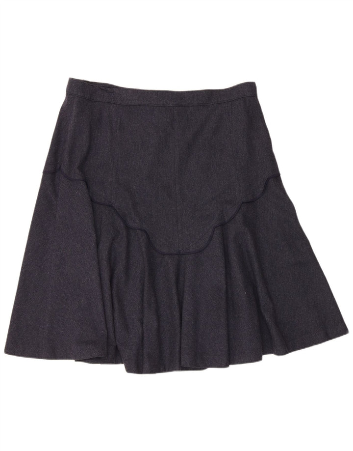 Saia larga feminina vintage EU 46 XL W36 azul marinho