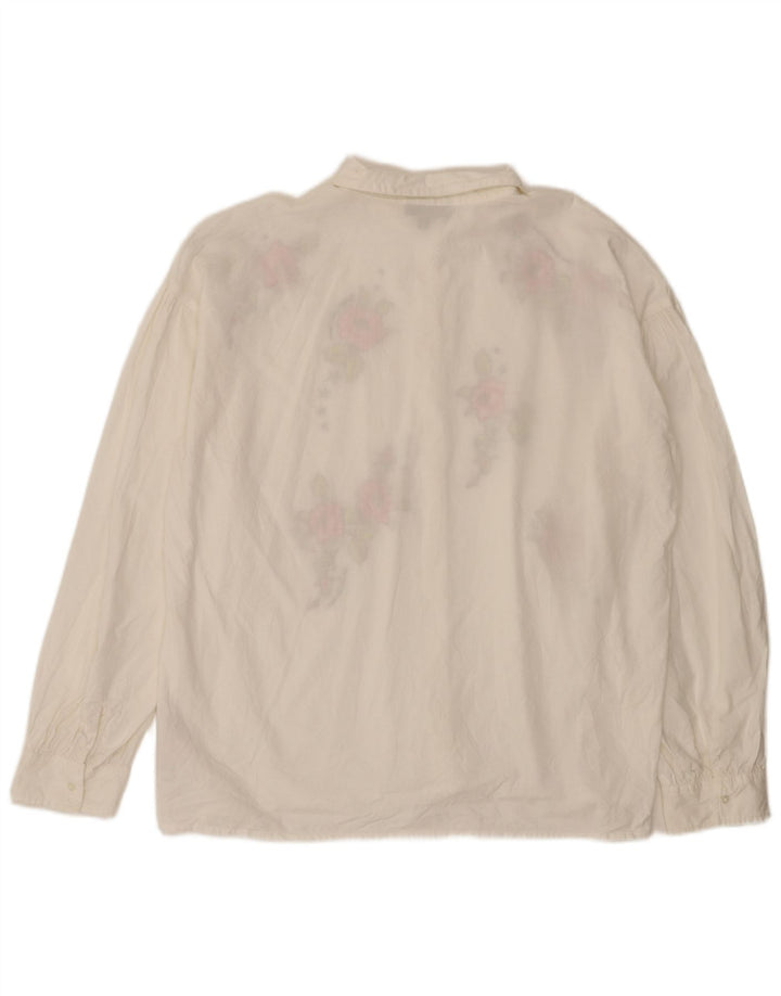 Topshop blusa feminina com camisa grande grande Reino Unido 12 médio branco floral