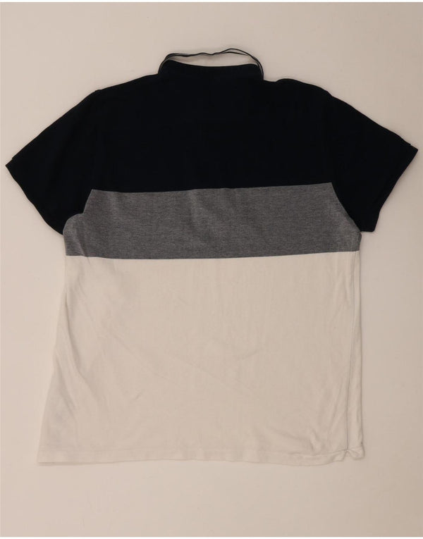 Camisa polo masculina French Connection 2XL algodão colorblock multicolorido