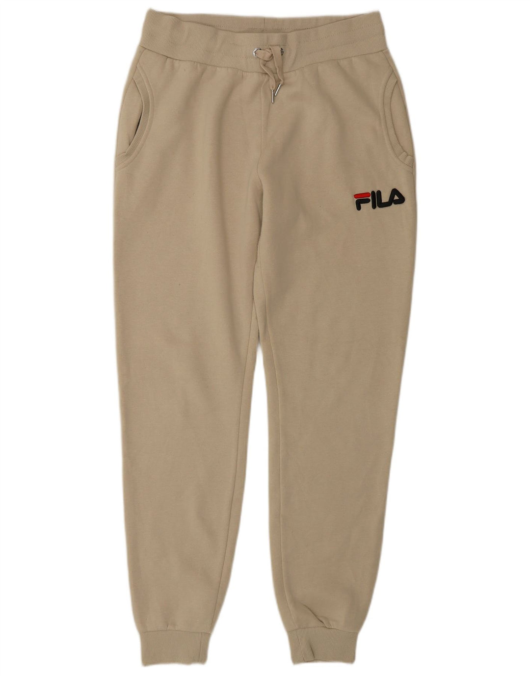 Fila Womens Graphic Tracksuit Calças Joggers UK 10 Pequeno Poliéster Bege