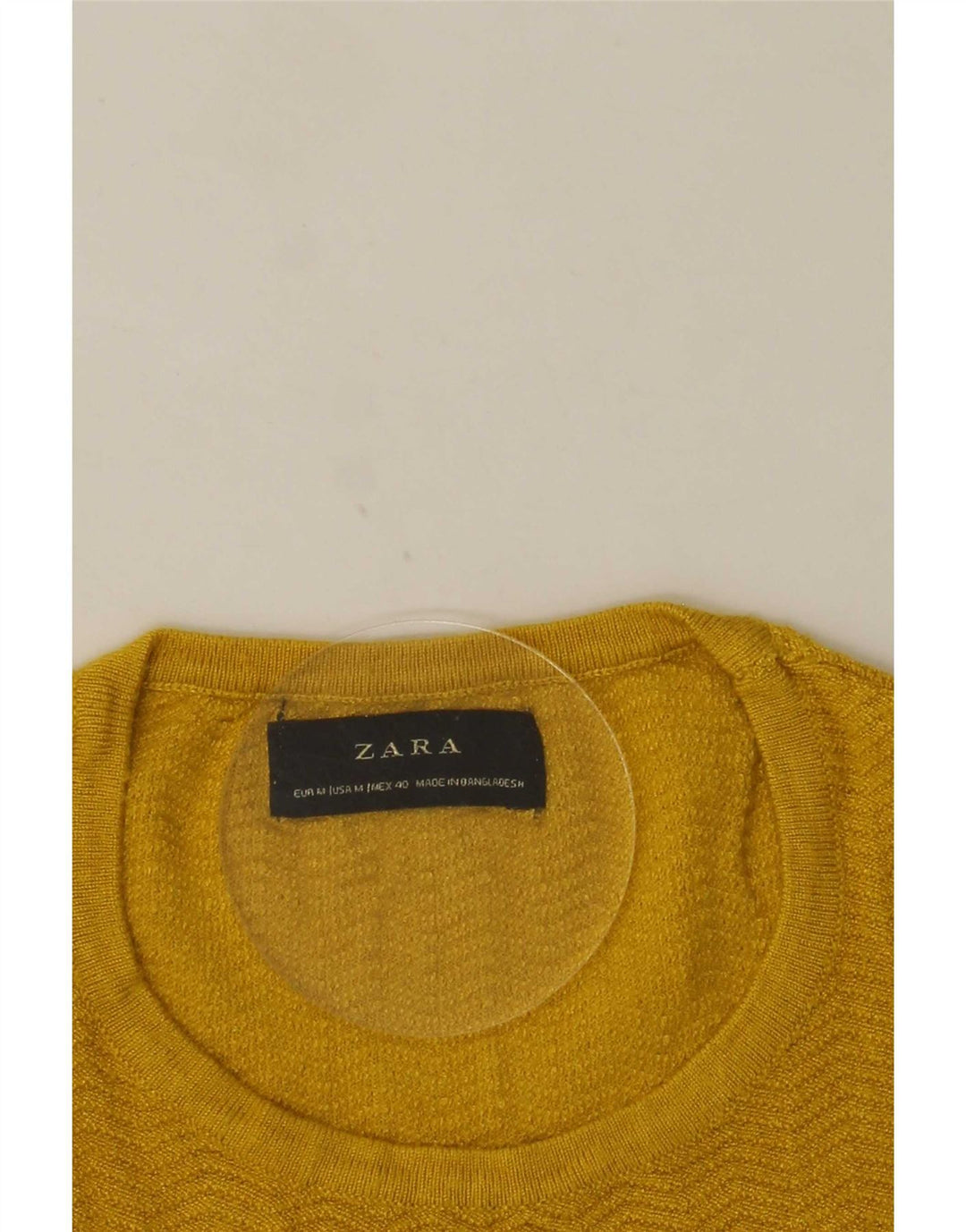 Zara Suéter masculino com gola redonda amarelo médio