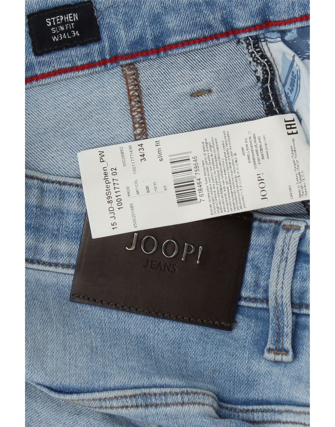 Joop Masculino Stephen Slim Jeans W34 L32 Azul Algodão