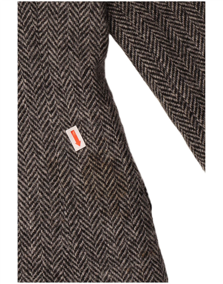 Jaqueta blazer masculina HARRIS TWEED UK 40 grande cinza espinha de peixe clássico