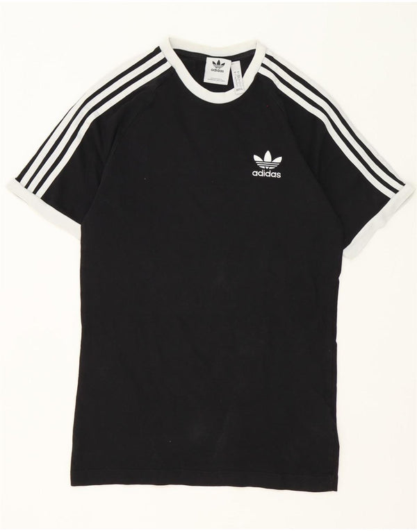 Adidas Mens Camiseta Top Pequeno Algodão Preto