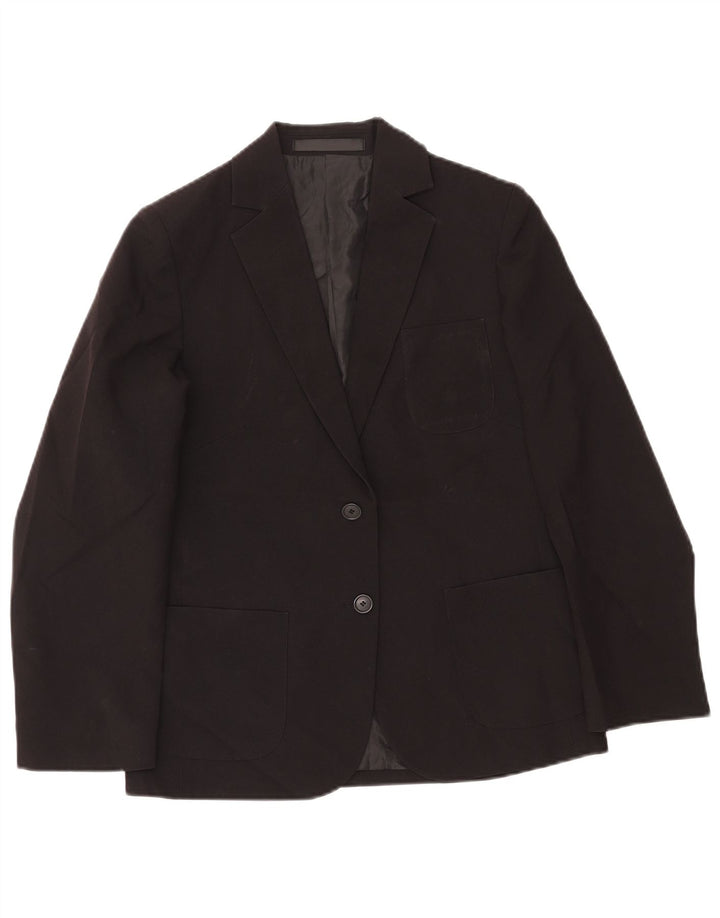 MARKS & SPENCER Jaqueta blazer feminina com 2 botões 12-13 anos poliéster preto