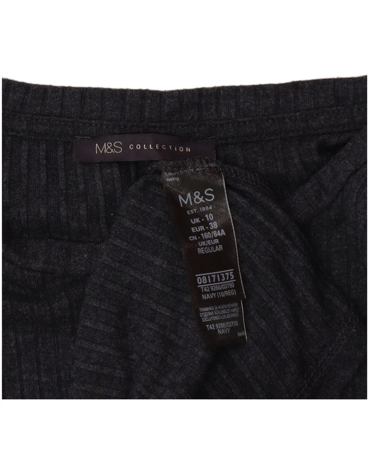 Vestido jumper feminino Marks & Spencer Reino Unido 10 pequeno poliéster cinza