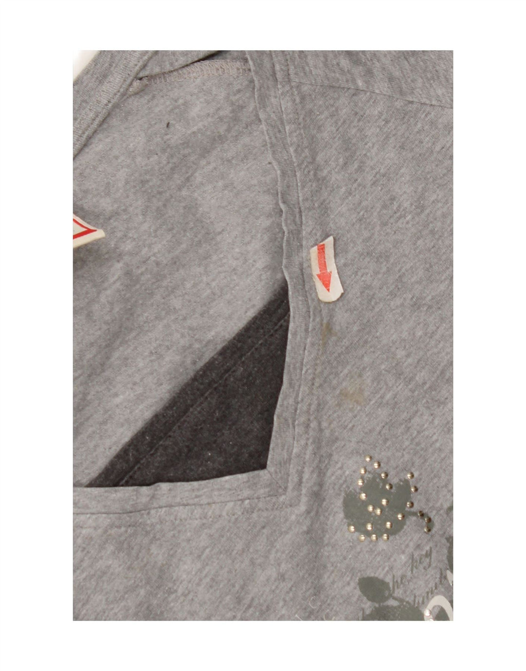 Campeão feminino Heritage Fit Graphic Top manga comprida Reino Unido 12 cinza médio