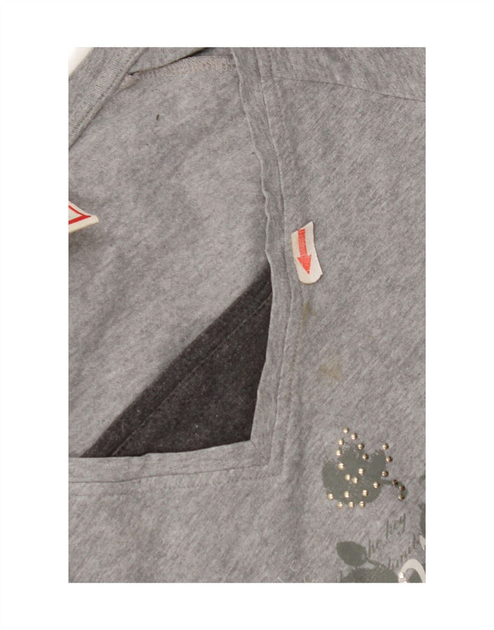 Campeão feminino Heritage Fit Graphic Top manga comprida Reino Unido 12 cinza médio