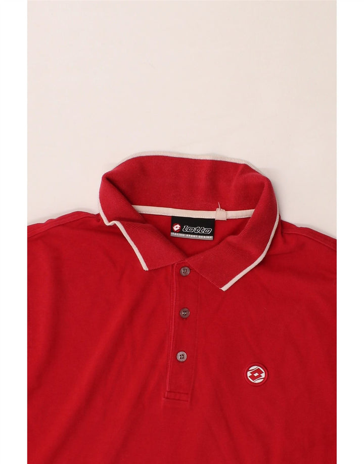 LOTTO Mens Polo Shirt Medium Red Cotton Vintage Lotto and Second-Hand Lotto from Messina Hembry 