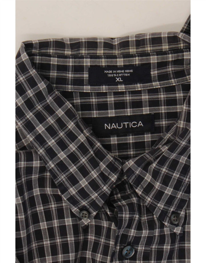 Camisa masculina Nautica XL azul marinho xadrez algodão