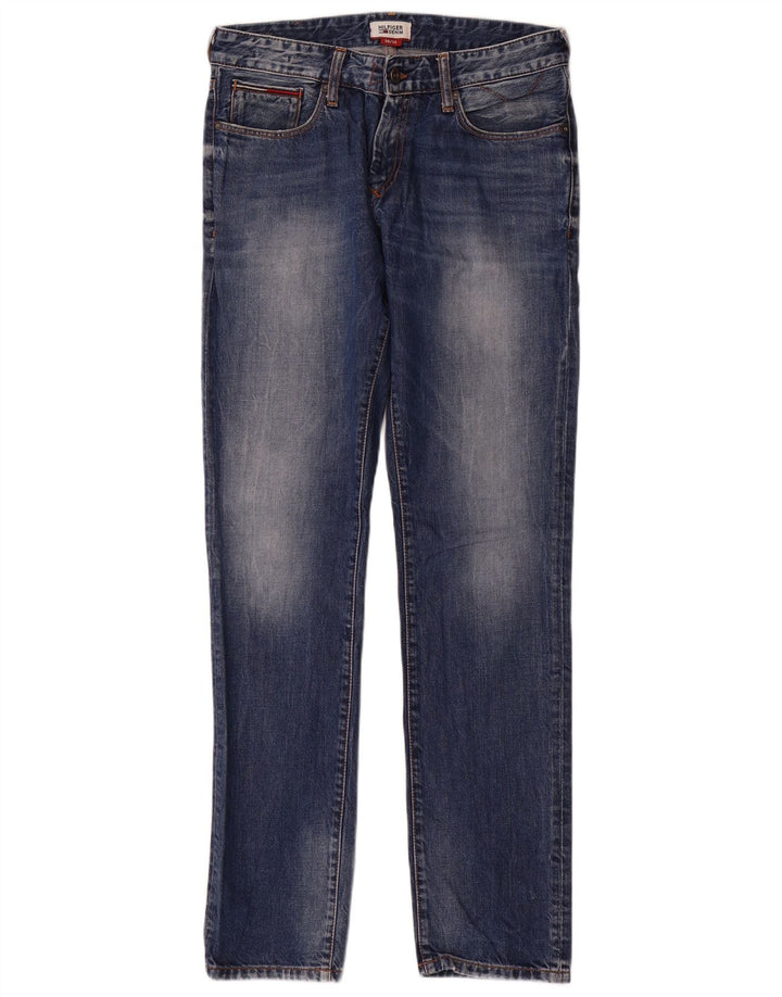 Tommy Hilfiger Masculino Slim Jeans W30 L32 Azul Algodão