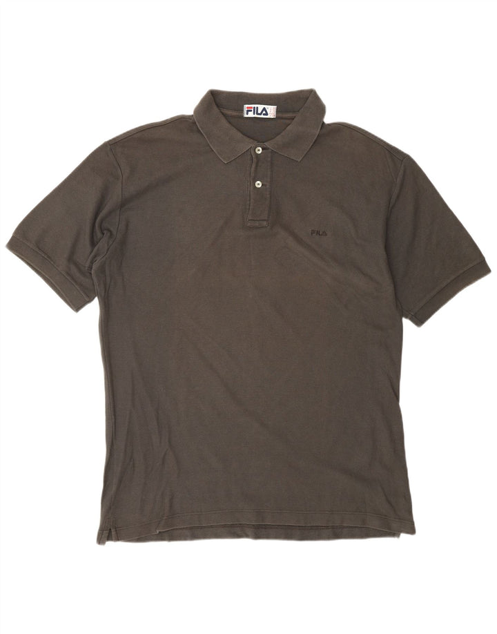 Camisa polo masculina FILA IT 52 grande algodão cinza