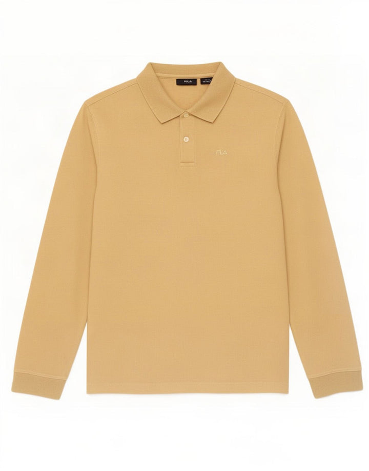 Polo masculino Fila de manga comprida médio bege