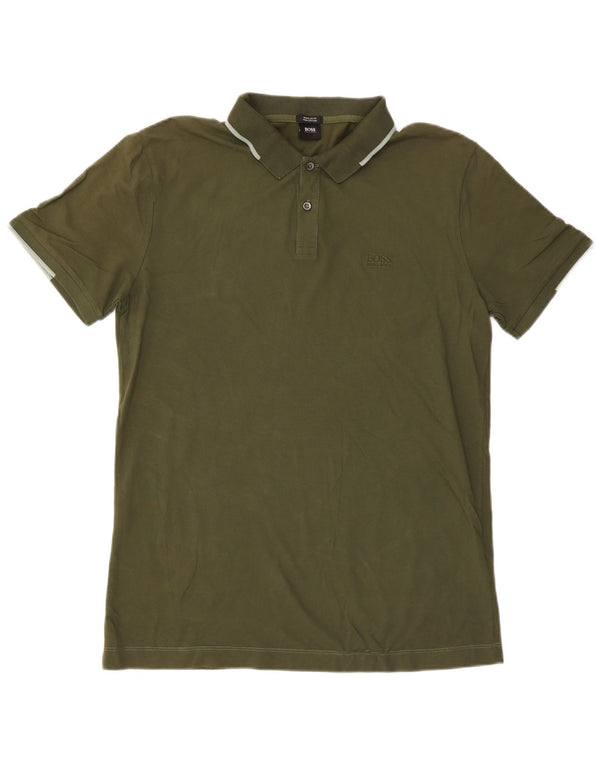 Camisa polo masculina Hugo Boss Regular Fit XL algodão verde