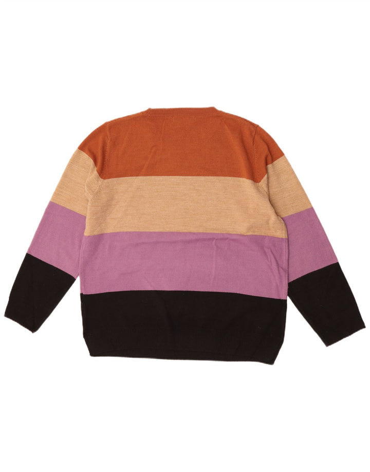 Suéter feminino Marks & Spencer com gola redonda Reino Unido 16 grande multicolorido