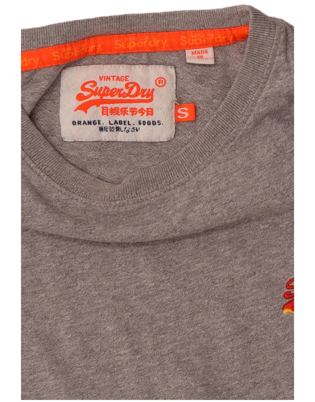 Camiseta masculina Superdry top pequeno cinza